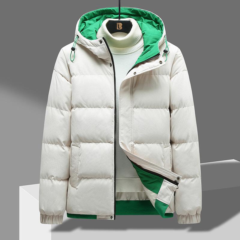 Herren Leichter Luxus Sportlich und Lässig Kapuzen Daunen Baumwollmantel Herren Herbst und Winter Neu Verdickter Warmer Baumwollmantel Mantel Baumwollmantel