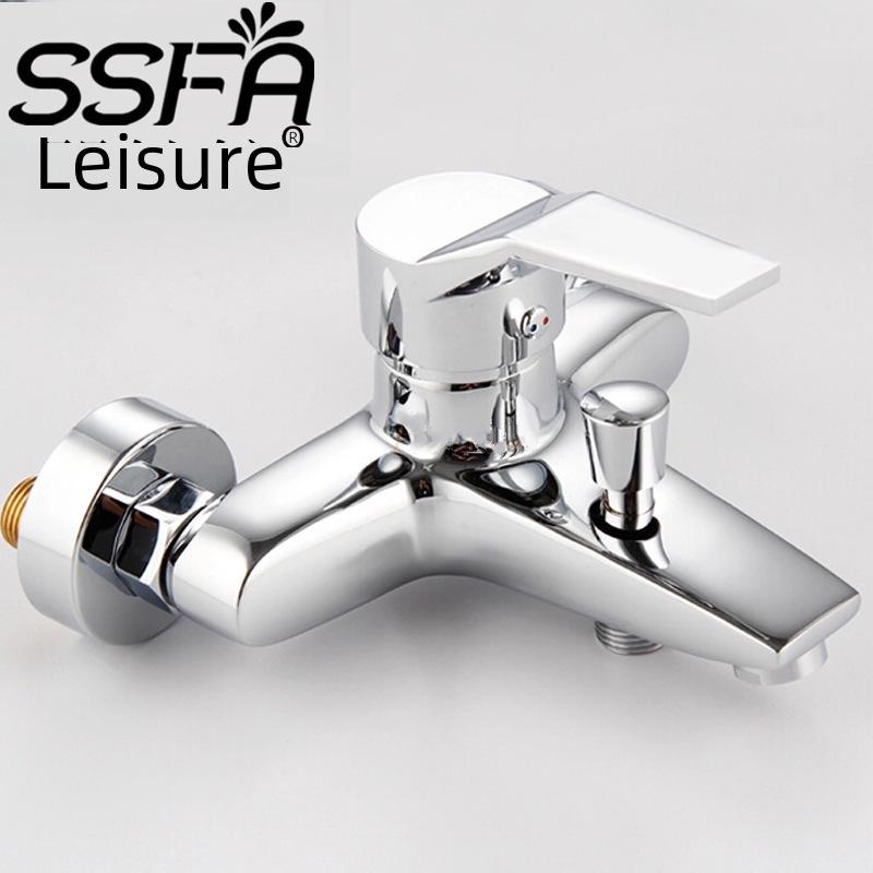 Hot and Cold Bathroom Basin Faucet, Full Copper Body, Three-Hole Configuration