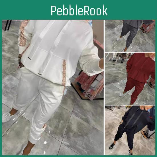 2 Hoodie Pcsset Women Pants Suit Long Sleeves With Sequined Pocket Solid Color