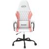 Gaming Chair with Massage Function White and Pink Artificial Leather