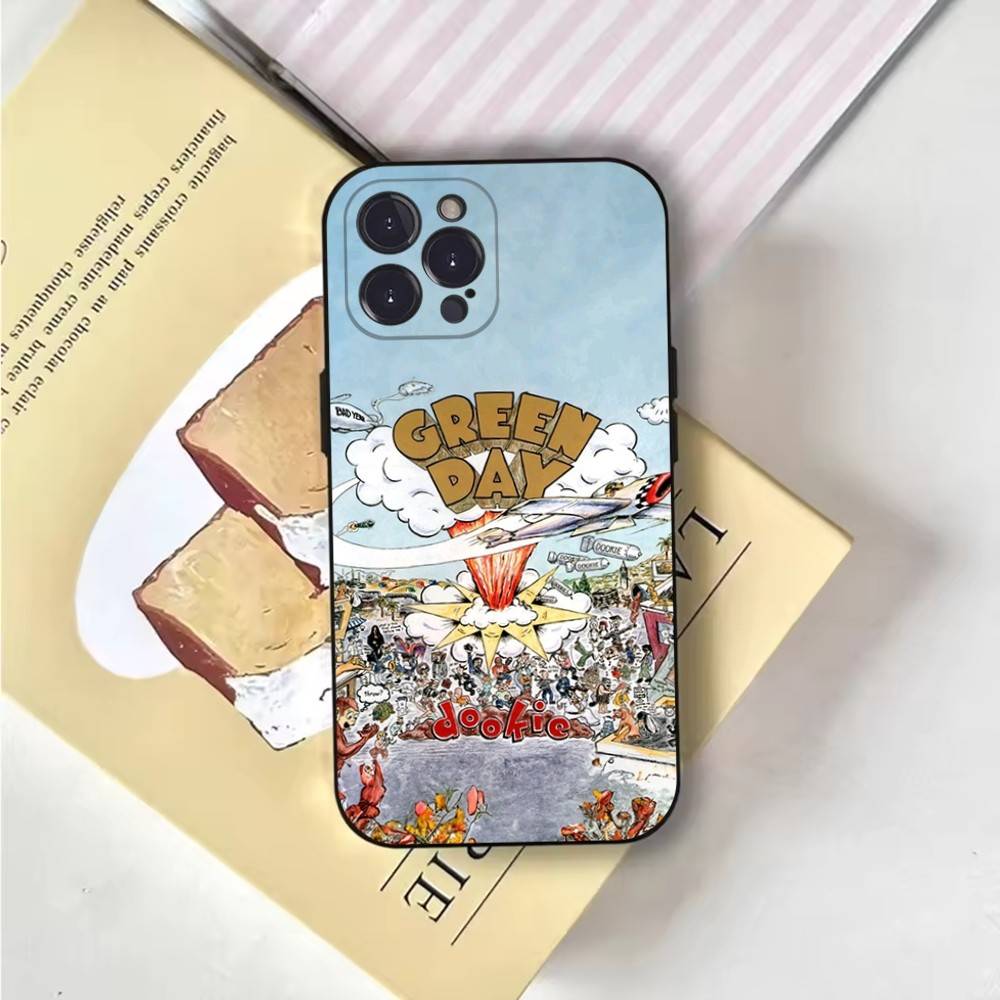 G-Green Day Phone Case For iPhone 6,17,16,15,14,13,12,11 Plus,Pro Max,XS,X,XR,SE,Mini,8,7,Soft Silicone Black Cover