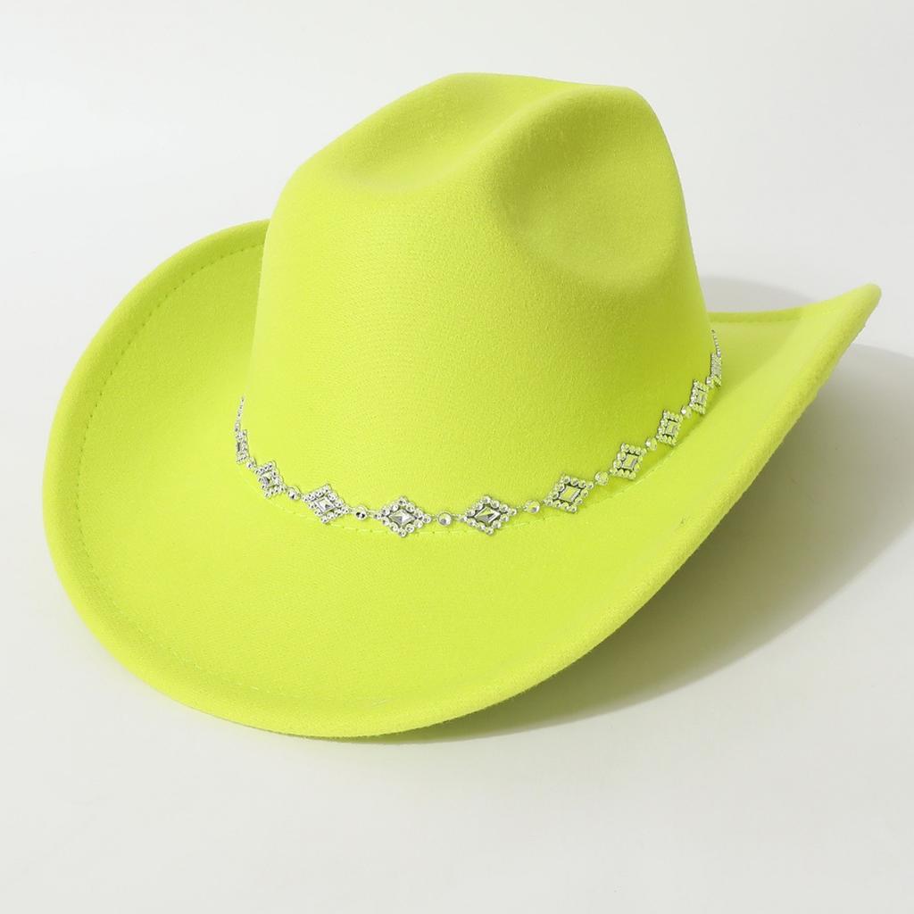 Sweet hats for men and women Party cowboy hat Unique three-dimensional diamond-shaped rhinestone accessory belt for concerts and vacations