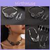 Punk Skeleton Gothic Accessory Set With Metal Bones And Pumpkin Skull For Costumes Cosplay