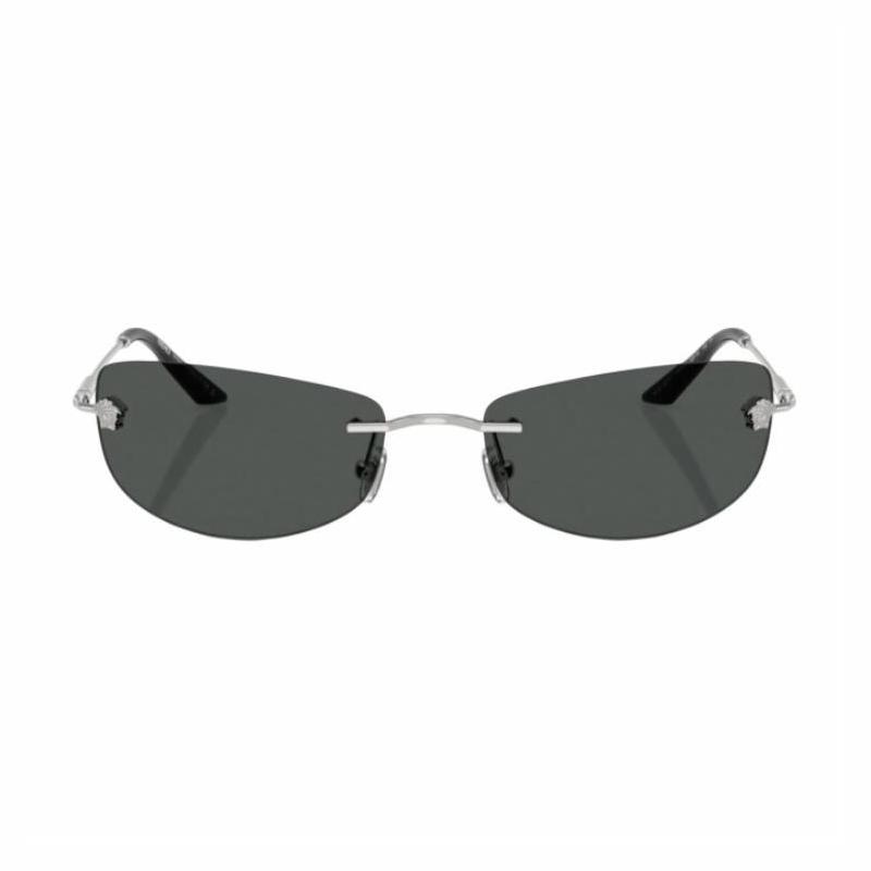 Versace Solid Color Design Metal Cat Eye Sunglasses Women's Silver 19993171 0VE2279100087-Silver 60