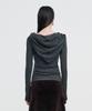 Cowl Neck Soft Slim Hoodie _ Charcoal