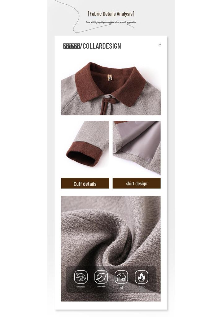 2026 Spring & Autumn Lapel Woolen Jacket for Middle-aged & Elderly Women – Chic, Fashionable & Loose Fit