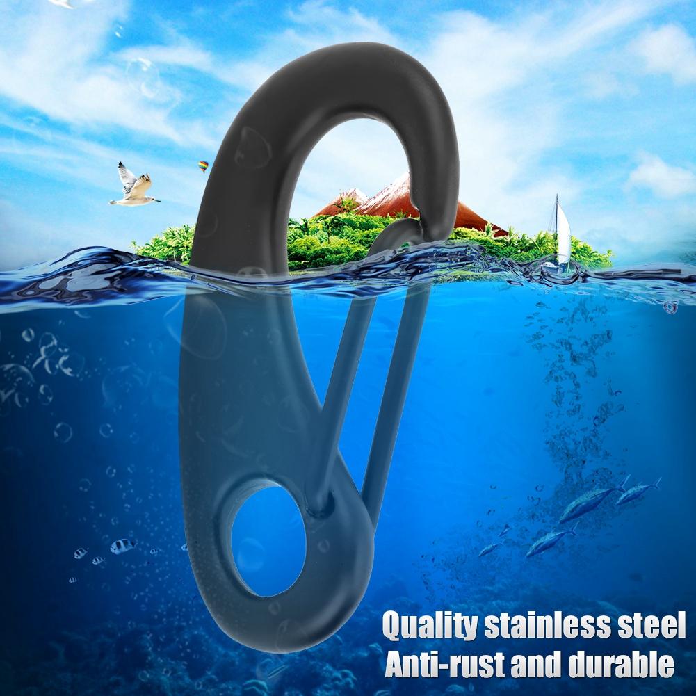 316 Stainless Steel Snap Hook Clip Bolt Kit Scuba Diving Accessory (70MM, Black)