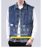 2024 Trendy Men's Denim Multi-Pocket Vest Jacket - Casual Single-Breasted Style