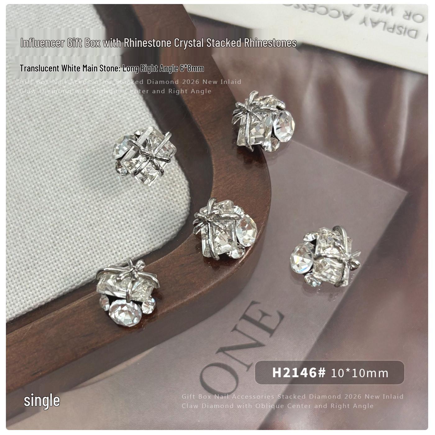 

Influencer Style Gold Crystal Rhinestone Butterfly & Champagne Big Red Heart Nail Art Decorations