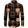 Baroque Pattern Long Sleeve Shirt, Stylish Fashion Shirt