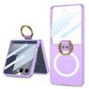 Ultra Slim Magnetischer Ring Case Mit Displayschutz für Galaxy Z Flip 8 7 6 5 - Kabelloses Laden Kompatibel PC Schale