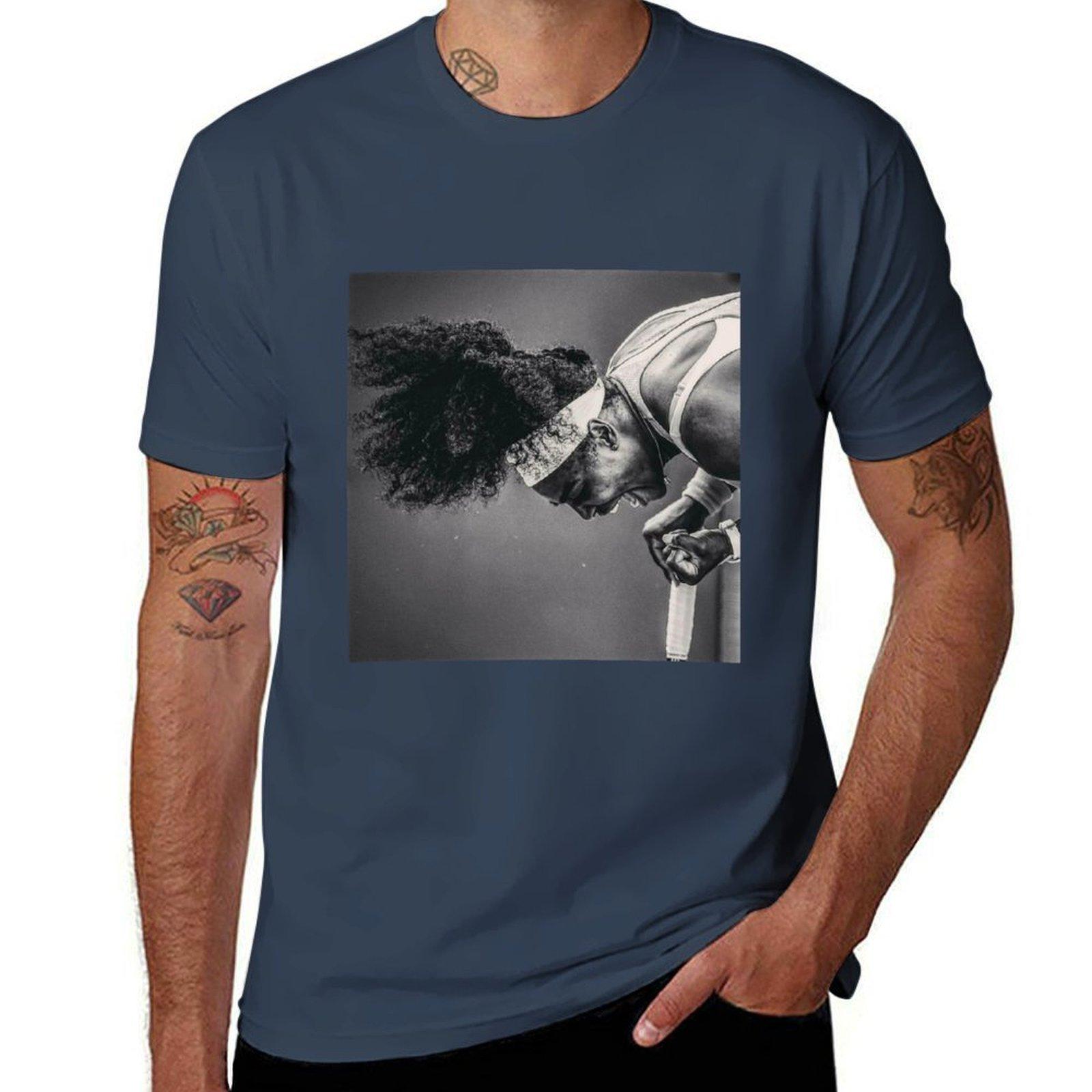 Serena Williams Black White Tshirt Stain Resistant Casual Tee S