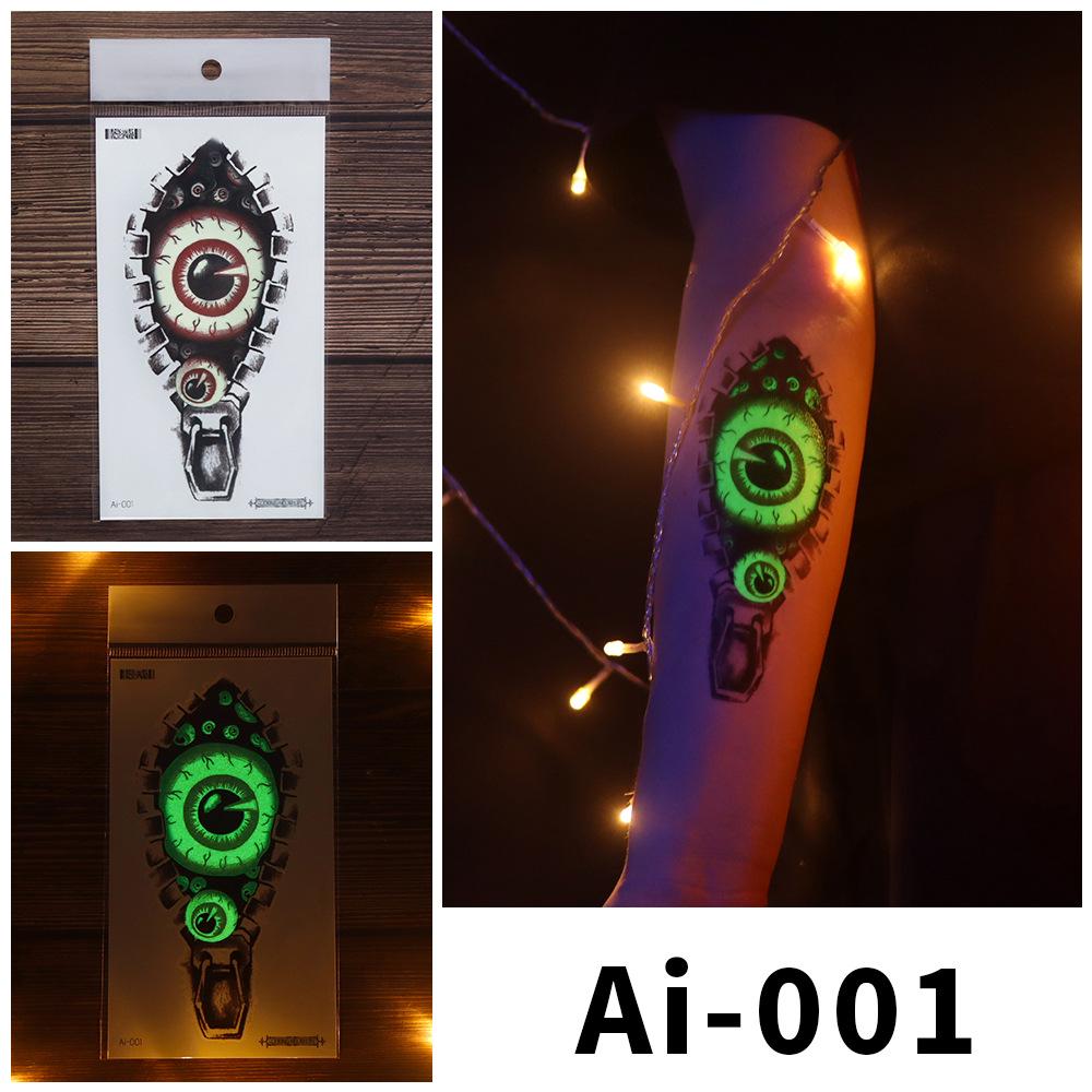 Rikalong Cross-border Halloween Luminous Temporary Spider Tattoo Stickers - Realistic & Scary Designs