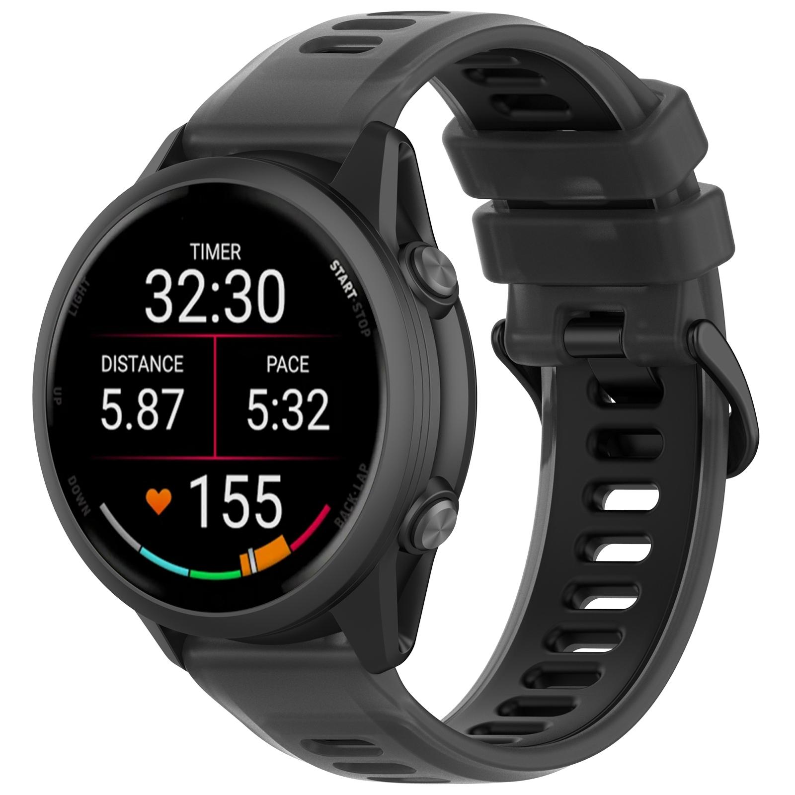 

Jelly color Silicone Strap For Garmin Forerunner 570 47mm 42mm/970/55 Semi-Transparent Two-Tone band For Vivoactive 6-5/Active 6 Self-test width 22mm