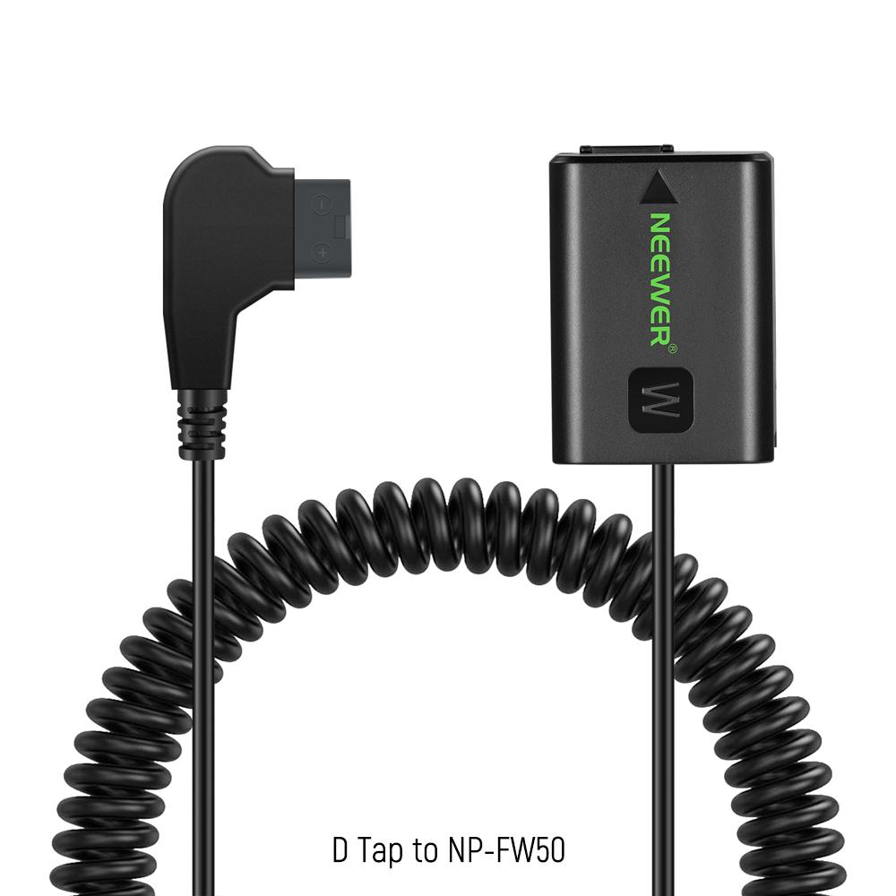 NEEWER D Tap to LP-E6NH Dummy Battery with Cable for V Mount Battery Stable Continuous Power Supply for Canon EOS R5 C R6 Series D Tap to NP-FW50