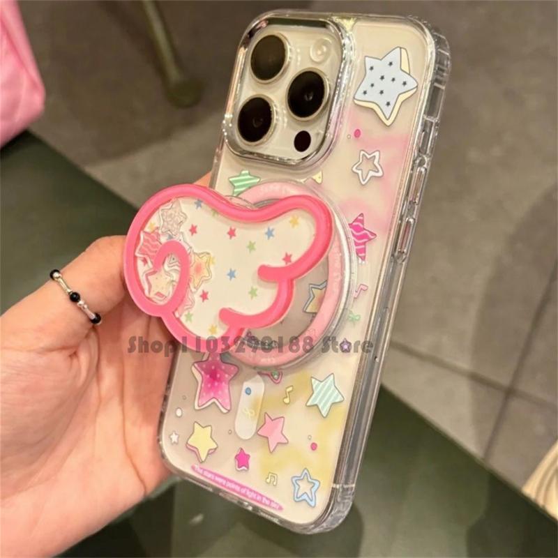 Korean Quicksand Shake Wing Magnetic Holder Grip Tok Griptok Phone Stand Holder Support For iPhone 16 For Pad Magsafe Smart Tok