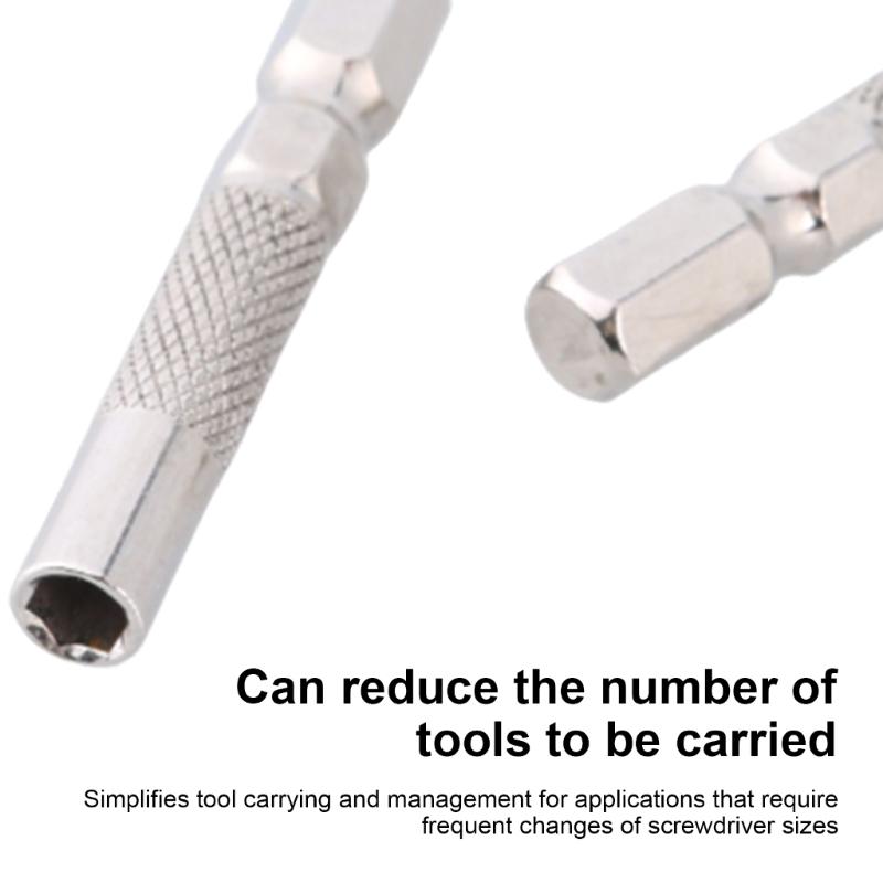 6.35mm 1/4" Insert Bit adapter to 4mm Bit Hex Holder Screwdriver Bit Adapter Manual/Electric Screw Driver Bit Adapter