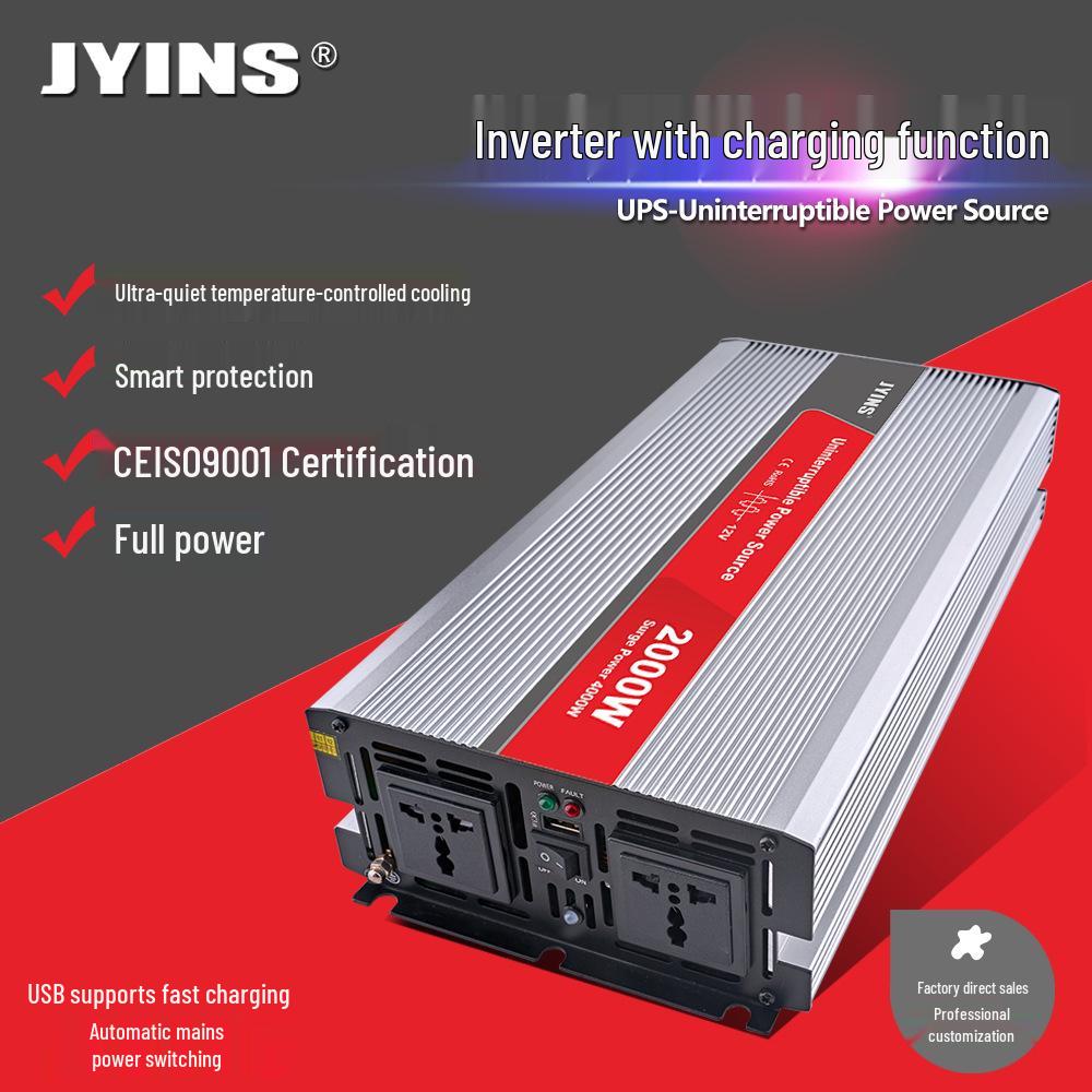 2000W Modified Sine Wave Inverter - 12V To 220V with Integrated Charging