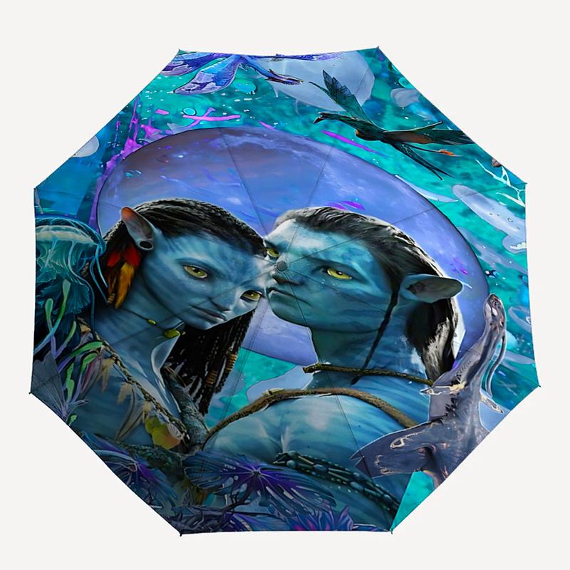 Avatar-inspiriertes Fantasy-Regenschirm mit automatischer Öffnungs-/Schließfunktion, faltbares Design, Regenschutz für draußen für Fans und Reisende0180b