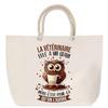 Beach Bag - PLANETEE - Owl (printed) - Cotton - Rope Handle - Made In France