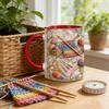 Strick- und Nähwerkzeuge Tasse 11oz Personalisierte Kaffeetasse mit Nähmaschine- und Garn-Drucken Nähgeschenk für Frauen