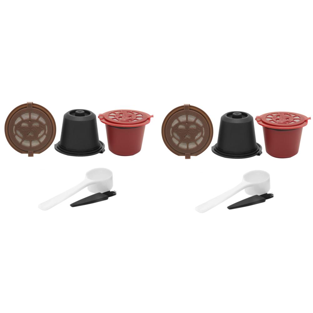 15-3PCS Refillable Capsules Filters for Nespresso Coffee Machine With Spoon Brush Reusable Coffee Filter Pods Coffee Tools