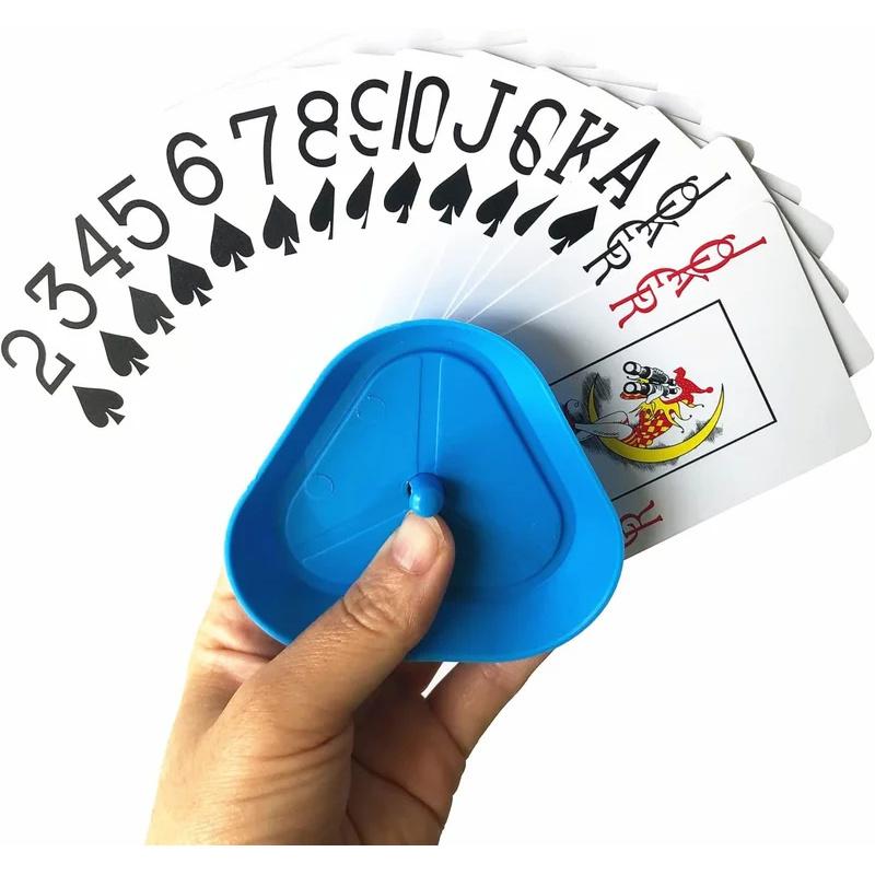 4 Piece Playing Card Game Tray, Triangular Playing Card Tray For Parties, Classroom Activities, Cards Not Included