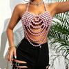 Multi Layer Halter Body Chain Top Sparkly Draped Chest Jewelry Accent for Festival Outfit, Stagewear and Evening Looks