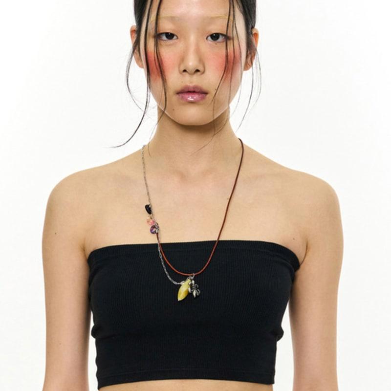 KIMZISU Stone Combi Necklace - Anchor _ BROWN