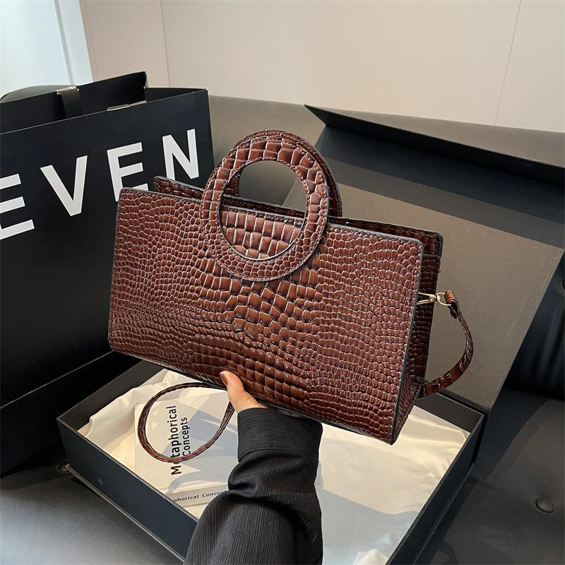 Přenosné dámské tašky Krokodýlí vzor Malé čtvercové tašky PU kožené tašky přes rameno Tašky pro messenger