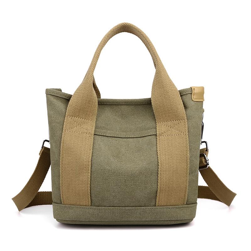 Minimalist Canvas Tote Bag With Zipper Pocket For Daily Use