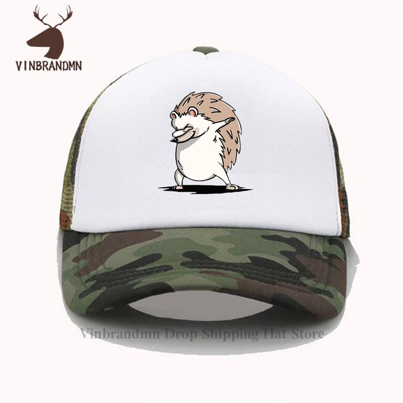 Funny Dabbing Hedgehog Baseball Hat Teenage Boys Comic Lovely Hedgepig Dab Unisex Hat Youth Cute Wild Animal Printed Fishing Hat