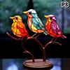 1 Stück Buntglas-Acryl-Vögel auf Ast Desktop-Ornamente Acrylmaterial