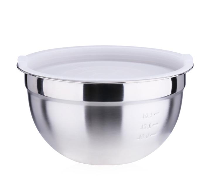 Best Selling Eco-friendly Stainless Steel Salad Bowl Set with Lid Traditional Design Kitchenware for Food Commercial Use