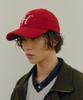 Teulaepighamoni Wool Blend Th Applique Logo Deep-Fit Ballcap_Red