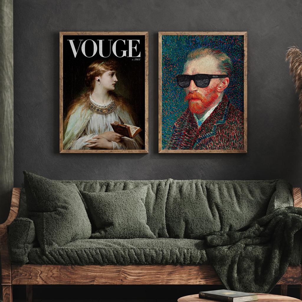 Zestaw dwóch plakatów portret van gogh