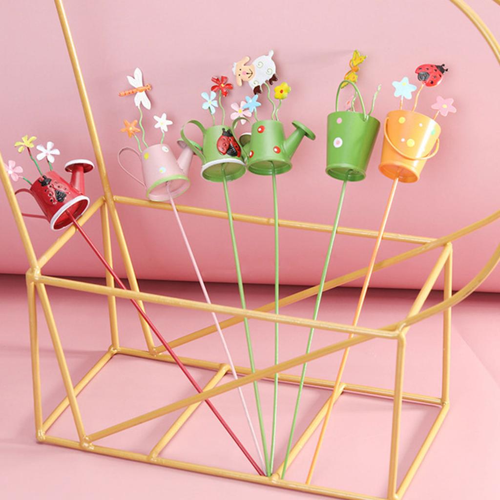 Garden Stake Pick Metal Flower Arrangement Decorative Pick for Potted Plant Succulent Flower Pot