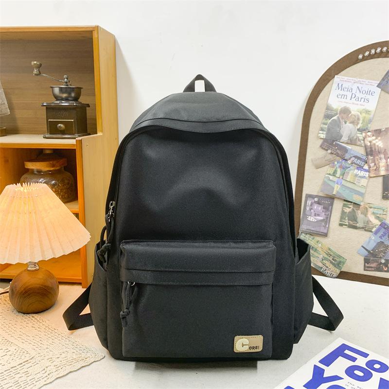 Schoolbag new ins wind Japanese soft sister schoolbag female Korean version solid color middle school student backpack light travel backpack