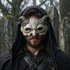 Gothic Masquerade Mask Halloween Ram Horn Demon Mask, Horror Devil Half Face Fade-resistant Lightweight for Cosplay Costume Party Dark Style