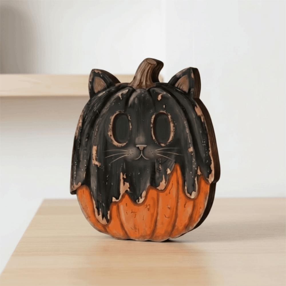 Cartoon Pumpkin Wooden Ornaments Pastoral Pumpkin Table Ornament Home Party