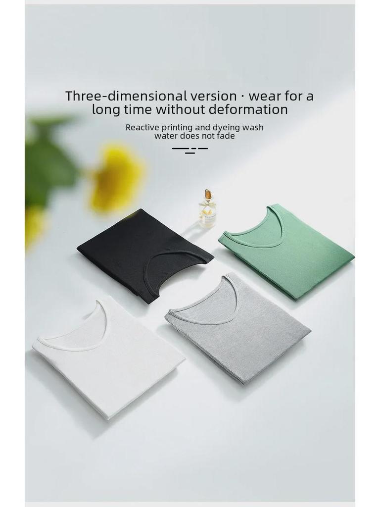 2025 Slim V-Neck Ribbed Long-Sleeve Top - Versatile Solid Color for Women's Layering