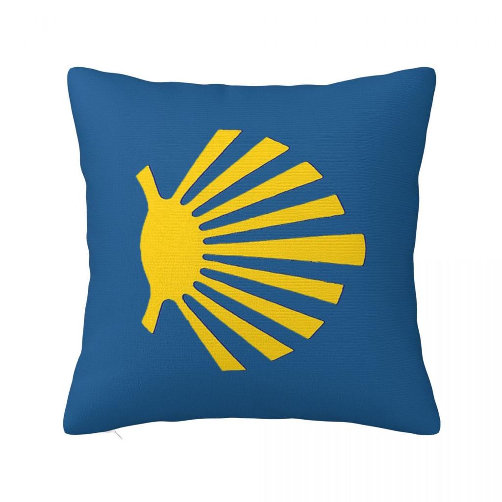 Camino De Santiago Symbol Yellow Scallop Shell Square Pillowcase Cushion Cover Pillow Case Throw Pillow Cover for Home Sofa