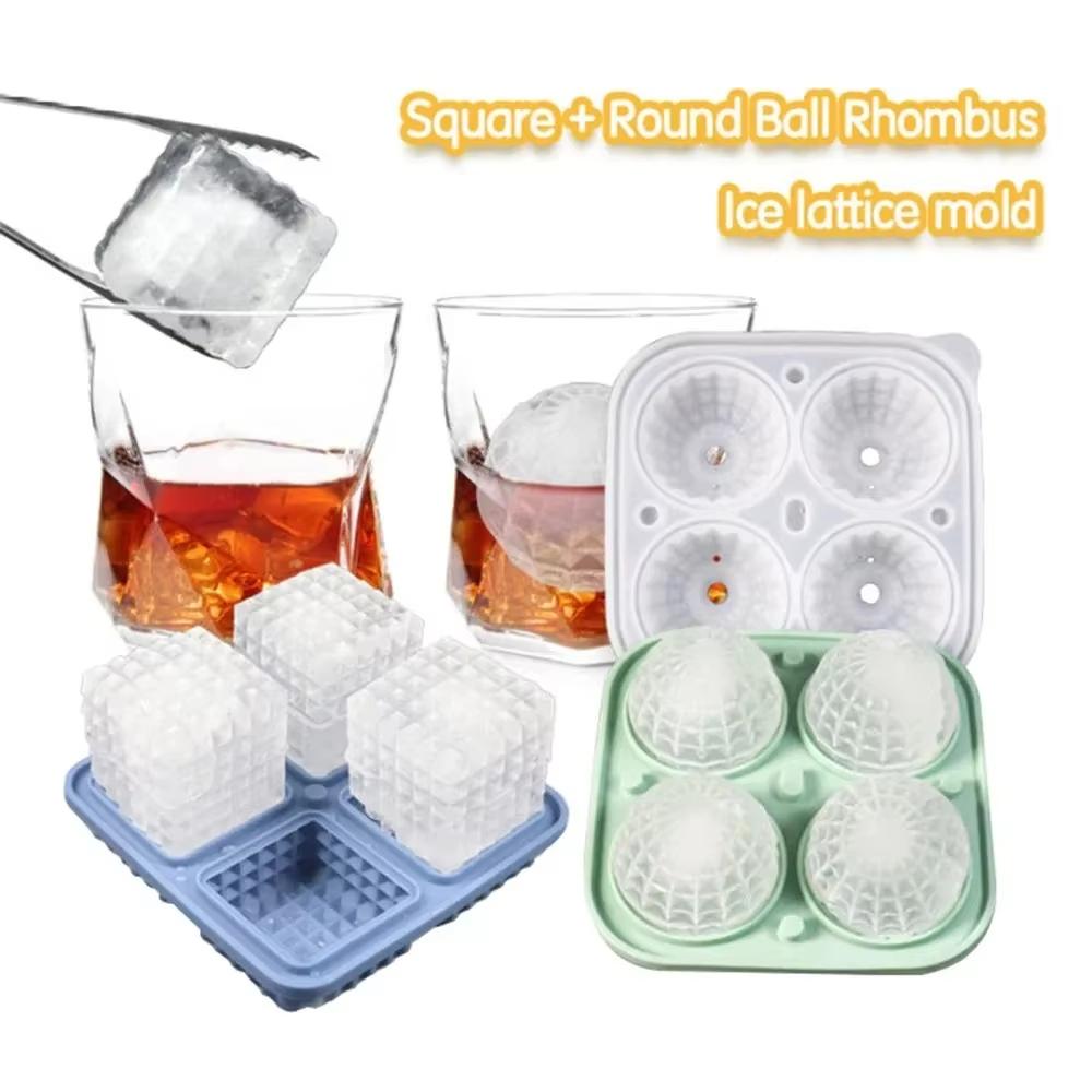 Eiswürfelform mit Deckel Rund Quadratisch Eisball Silikonform Sommer Küchenzubehör für Küche Cocktail Whiskey Getränke