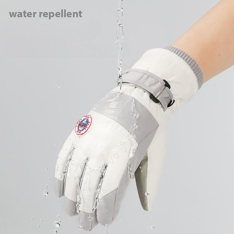 Guanti da sci invernali, touch screen impermeabile per ciclismo all'aperto, guanti isolanti in peluche, silicone antiscivolo e resistente all'usura Resistente a -40 ° C