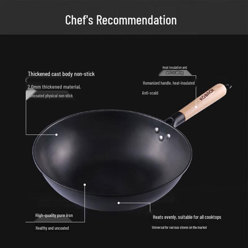 KOBACH Gusseisen Wok 30cm