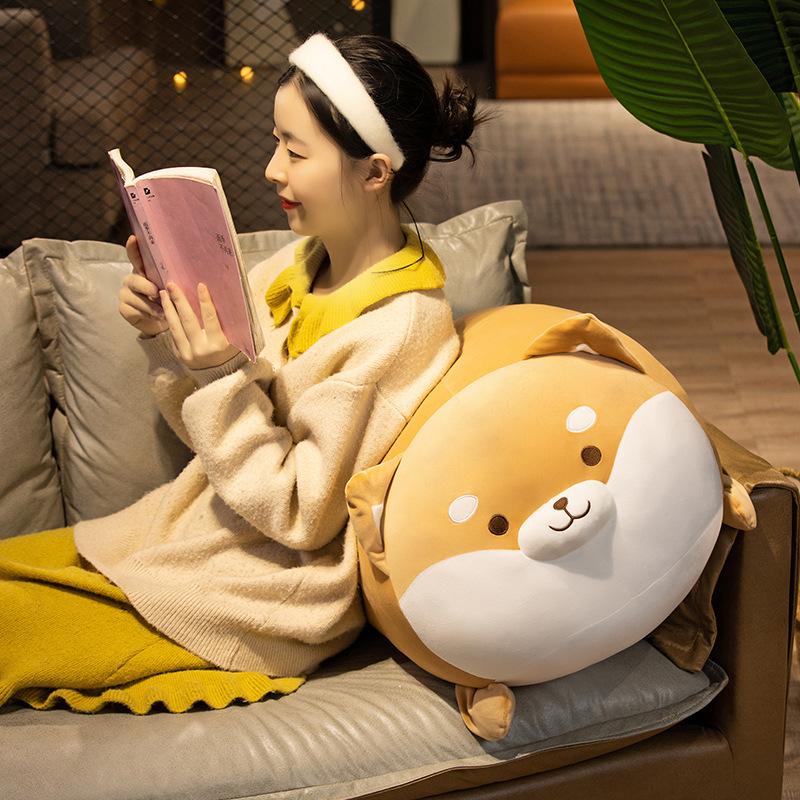 Shiba Inu Rag Doll Girl Birthday Gift on Bed Corgi Few Cute Plush Toys Doll Dog Doll Pillow