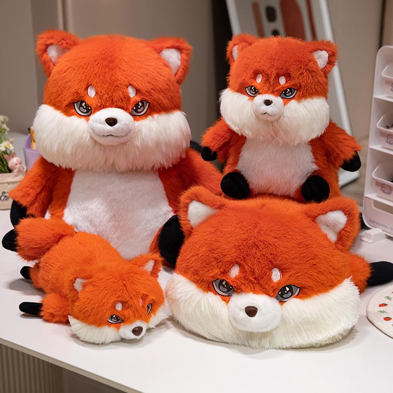 Cute Cartoon Fox Plush Toy Soft Fluffy Stuffed Animal Doll Kawaii Sofa Decor Pillow Ideal Valentine's Gift for Fox Lovers