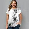 Summer Round Neck Floral Graphic 3D Print Top Fashionable Casual Short Sleeved Plus Size Women's T-shirts