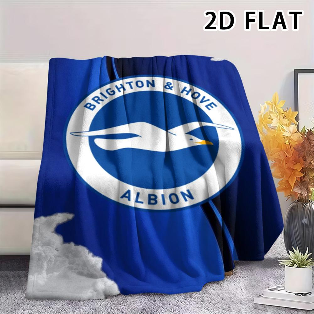 1Pc Brighton Print Flannel Blanket, High quality Comfortable for All Seasons, Home Decor, Warmth and Comfort, Perfect for Christmas Gifts