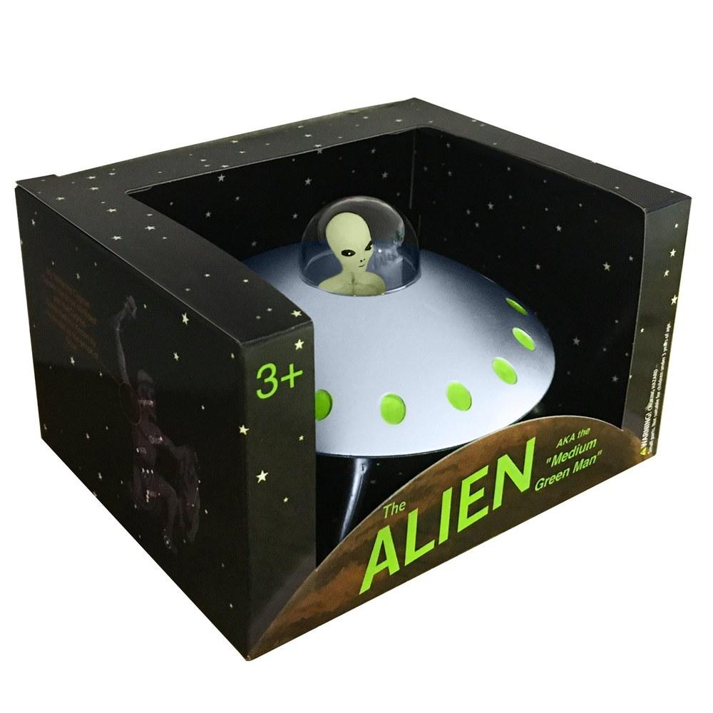 Off the Wall Toys Alien Glow-in-the-Dark UFO Space Ship and Bendable Action Figure Toy
